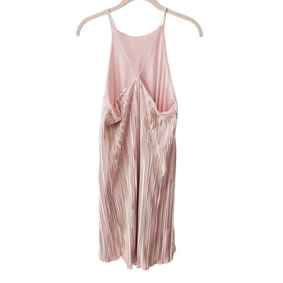 NWT The Impeccable Pig Champagne Pink Silver Plisse Slip Dress Shimmer Size S - Picture 5 of 10